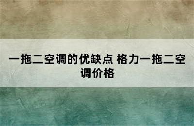 一拖二空调的优缺点 格力一拖二空调价格